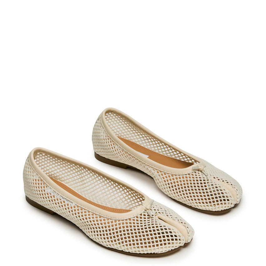 Calico-Mesh Flat Shoe BONE - view 2