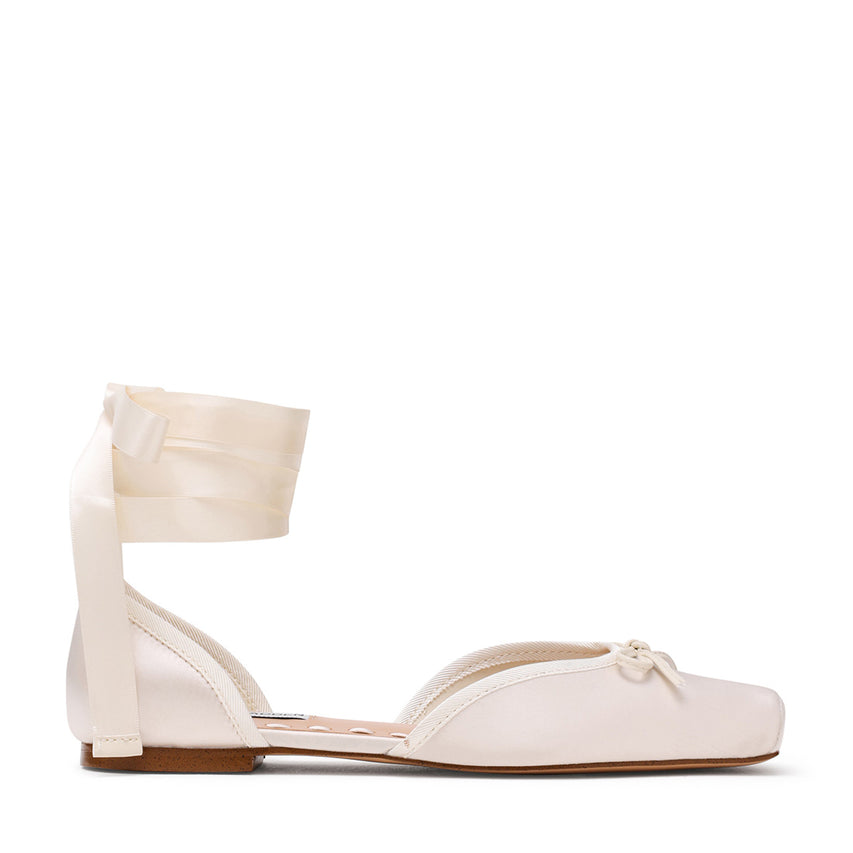 Leonora Flat Shoe IVORY SATIN