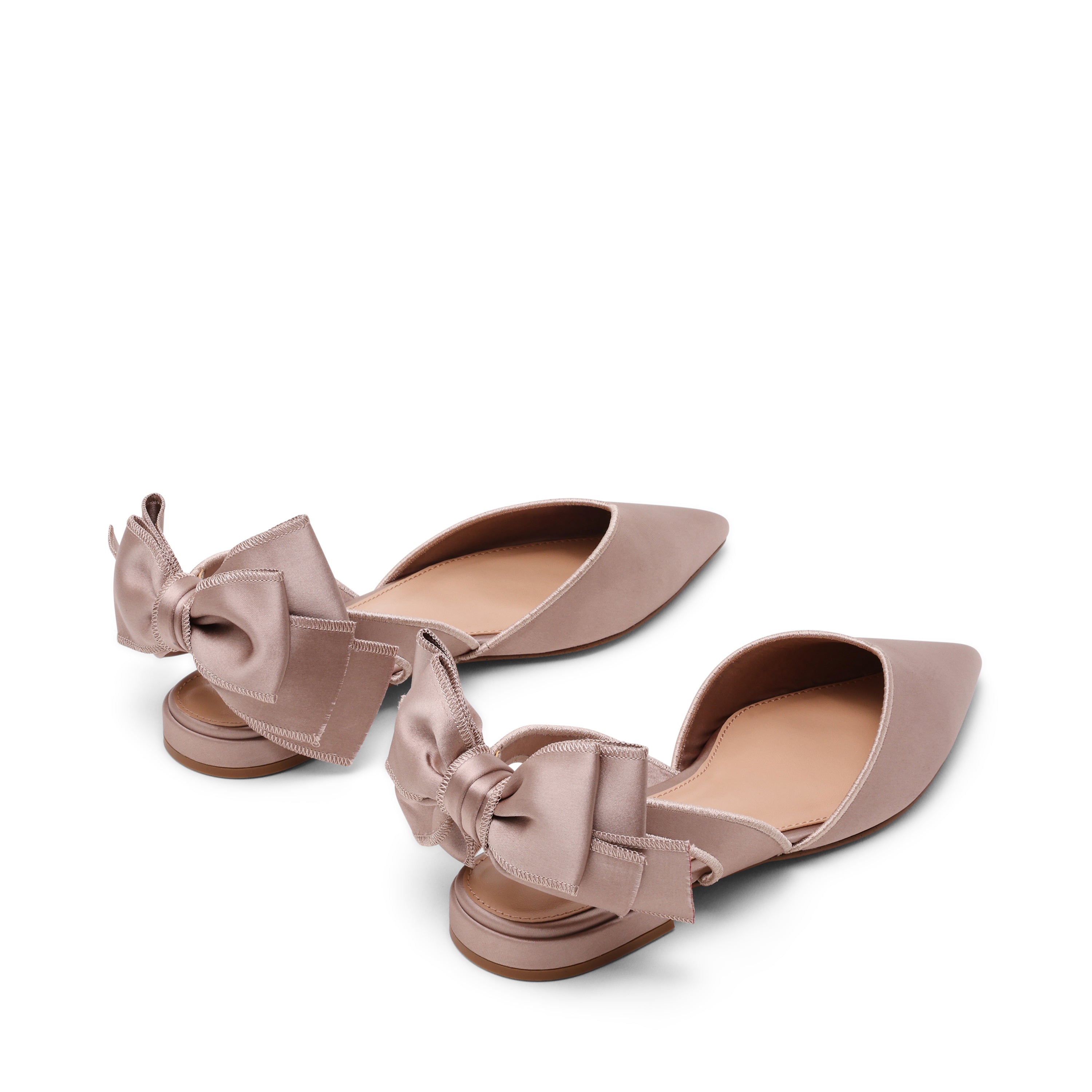 Synthia Flat Shoe TAUPE SATIN
